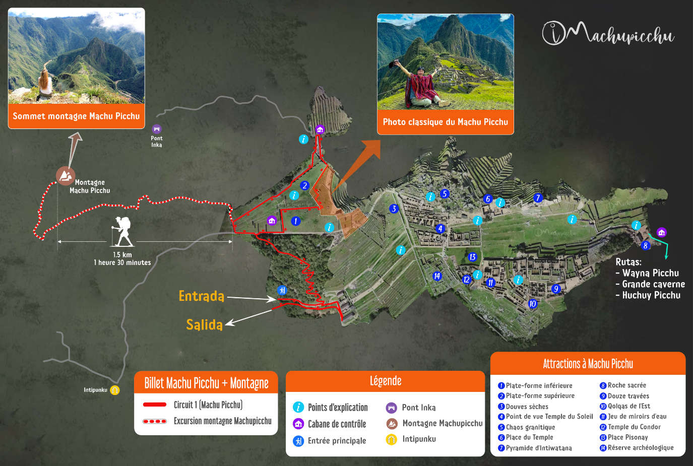 Carte du Machu Picchu + ticket montagne